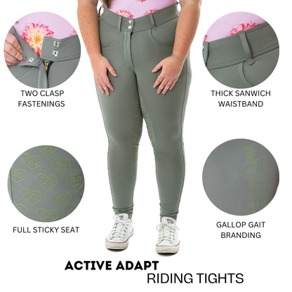 Active Adapt Riding Tights - Stone Grey